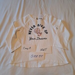 Crazy 8 girls size 5T long sleeved shirt NWT